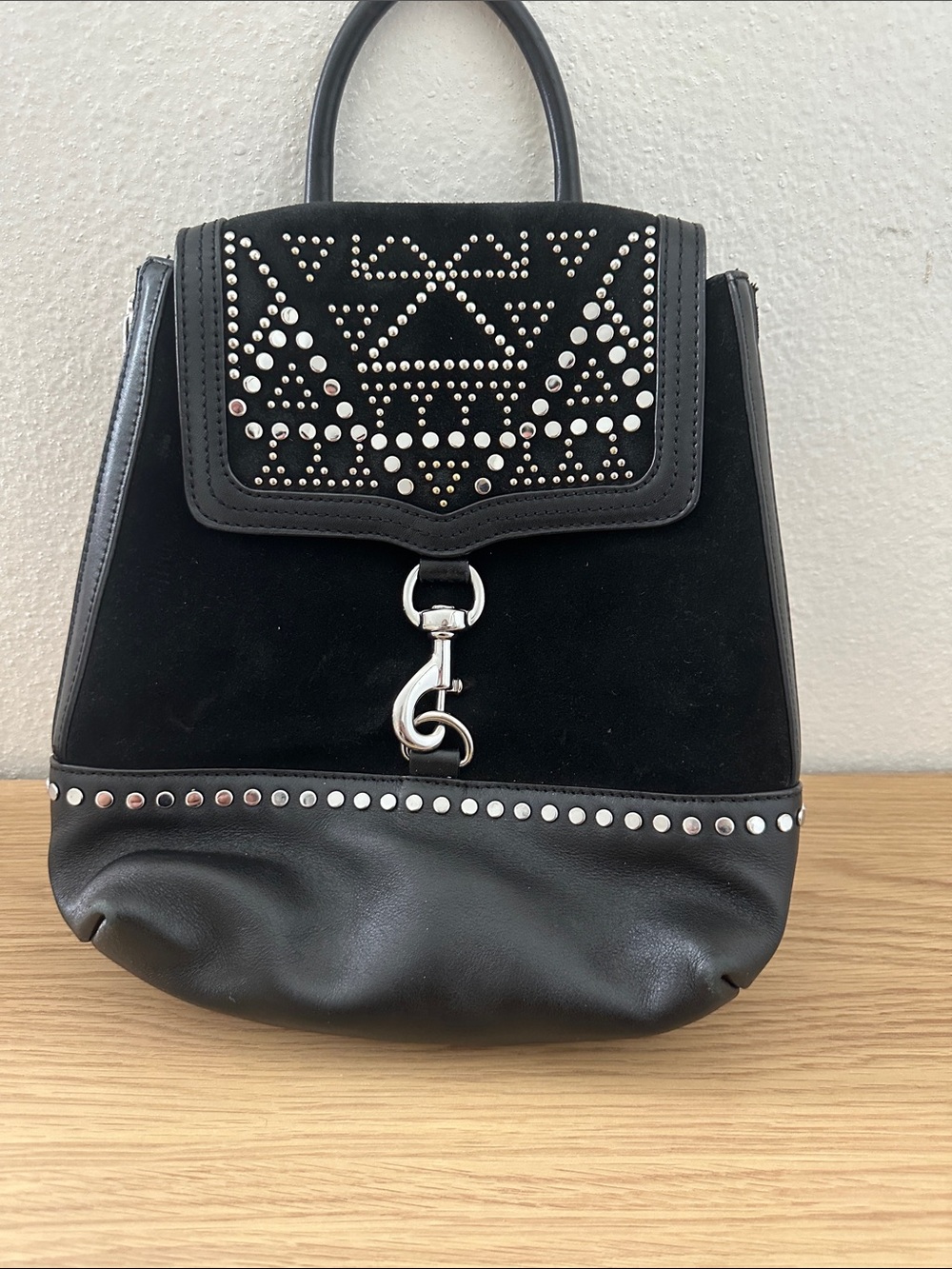 Black Studded Women’s Top-Handle Bag